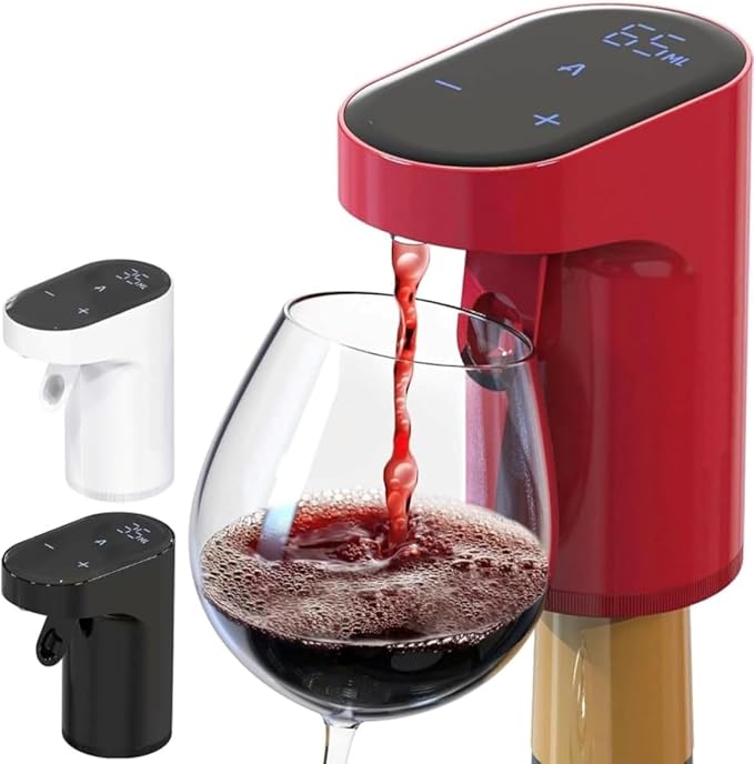 DrinkFlow™ Elektronischer Getränkespender – Perfekt für Wein, Schnaps und mehr, Mit Quantitätsmodus und Ventilationsfunktion für eine perfekte Entladung